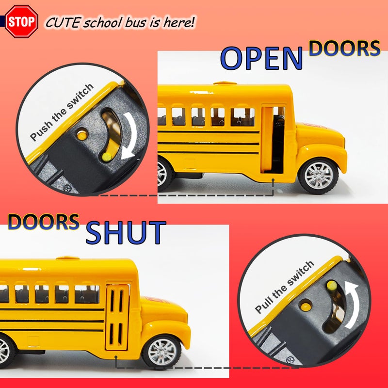 KIDAMI Die-cast Metal Toy Cars Set of 5, Openable Doors, Pull Back Cars Ambulance, Gift Pack for Kids (Official Car â…¡) - Image 5